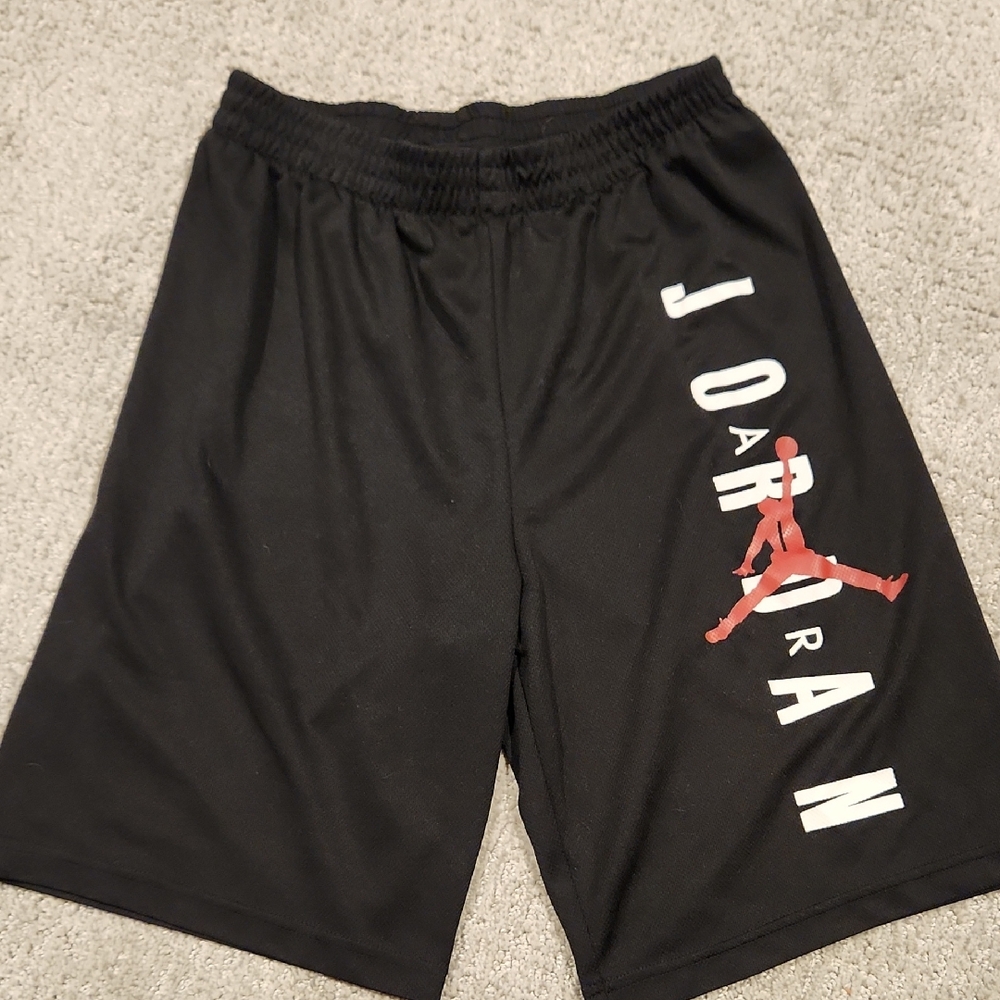 Jordan Men's Black and Red Athletic Shorts